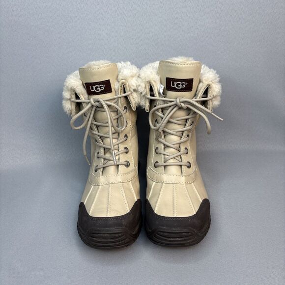 Womens UGG Boots Sz 8 Sand Adirondack II Fur Cuff Snow Water Weather-Proof $250 - Picture 2 of 15